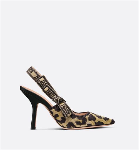 Escarpin slingback J'Adior Coton beige brodé du motif Fleurs 